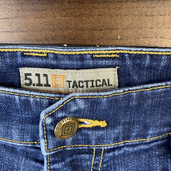 511 Tactical Skinny Jeans Men 38x32 Distressed Blue Stretch Denim Pants Workwear - Picture 6 of 16